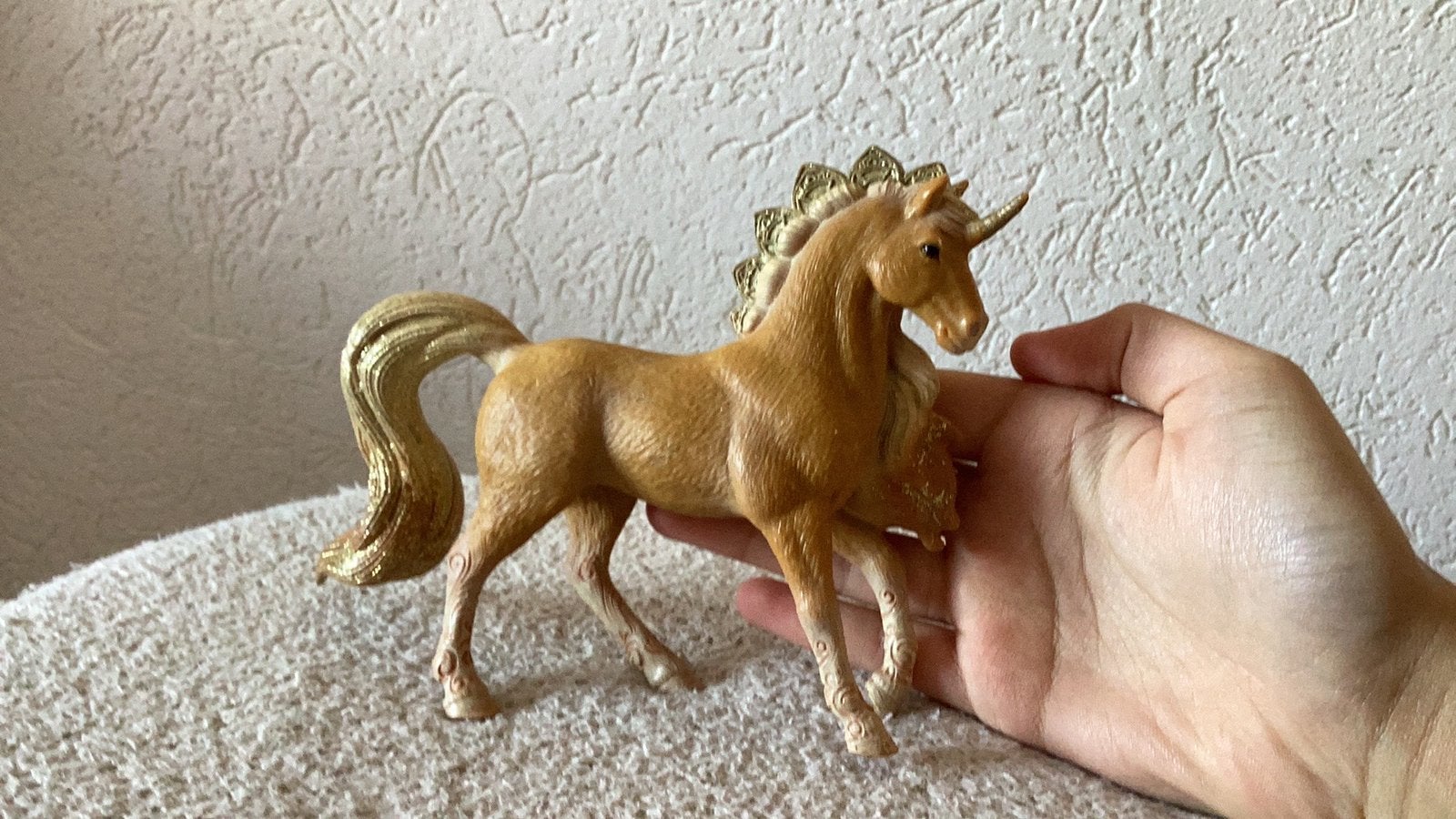 Schleich Eenhoorn goud, Ophalen of Verzenden, Zo goed als nieuw, Paard, Beeldje of Figuurtje
