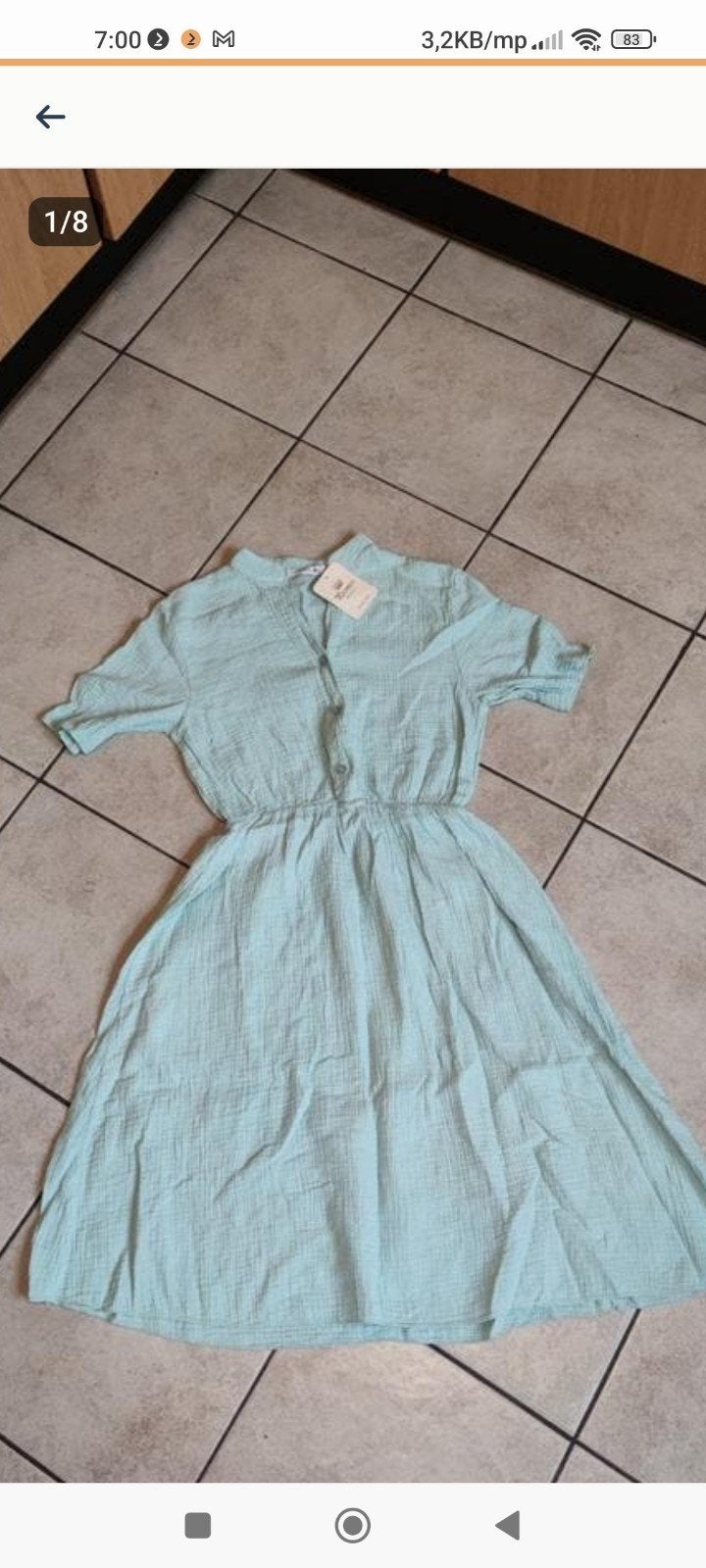 Made in Italy erg mooie luchtige jurk maat XS tot S, Kleding | Dames, Ophalen of Verzenden, Nieuw, Maat 34 (XS) of kleiner, Onder de knie