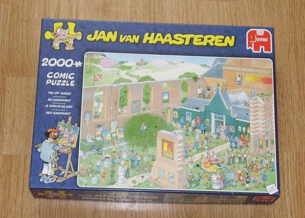 Jan van Haasteren - De Kunstmarkt - (2000 stuks), Ophalen of Verzenden, Meer dan 1500 stukjes, Zo goed als nieuw, Legpuzzel