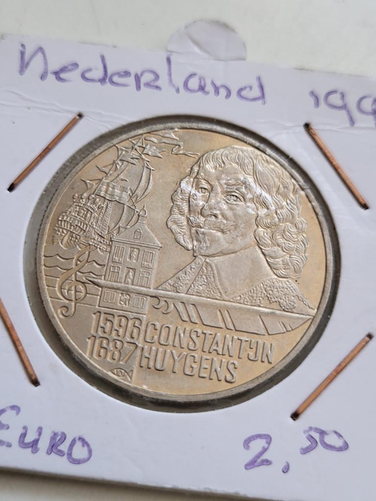 Nederland 1996 penning 5 Euro Constantijn Huygens, Postzegels en Munten, Ophalen of Verzenden