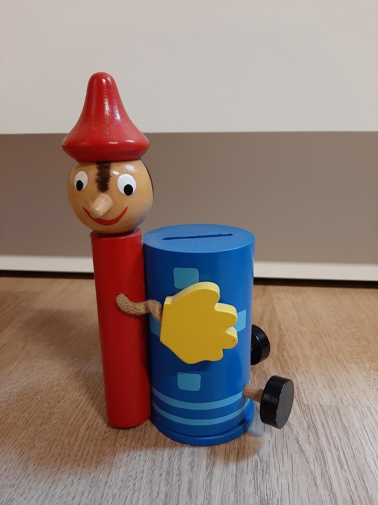 Pinokkio houten spaarpot 17 cm, Ophalen of Verzenden