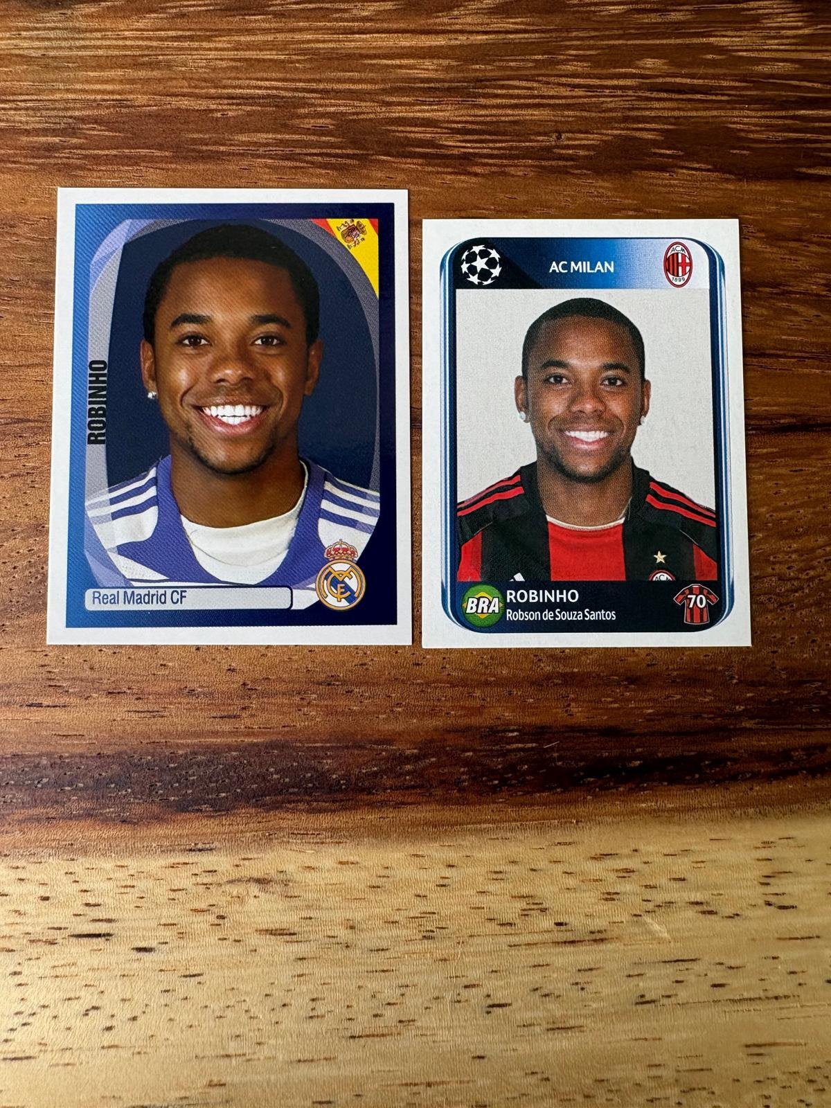 Robinho Panini Stickers - Real Madrid & AC Milan, Ophalen of Verzenden, Zo goed als nieuw, Meerdere stickers