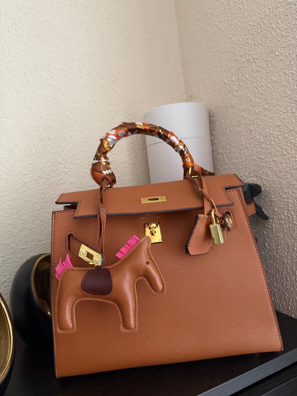 Kelly bag, Ophalen of Verzenden, Zo goed als nieuw, Bruin, Handtas