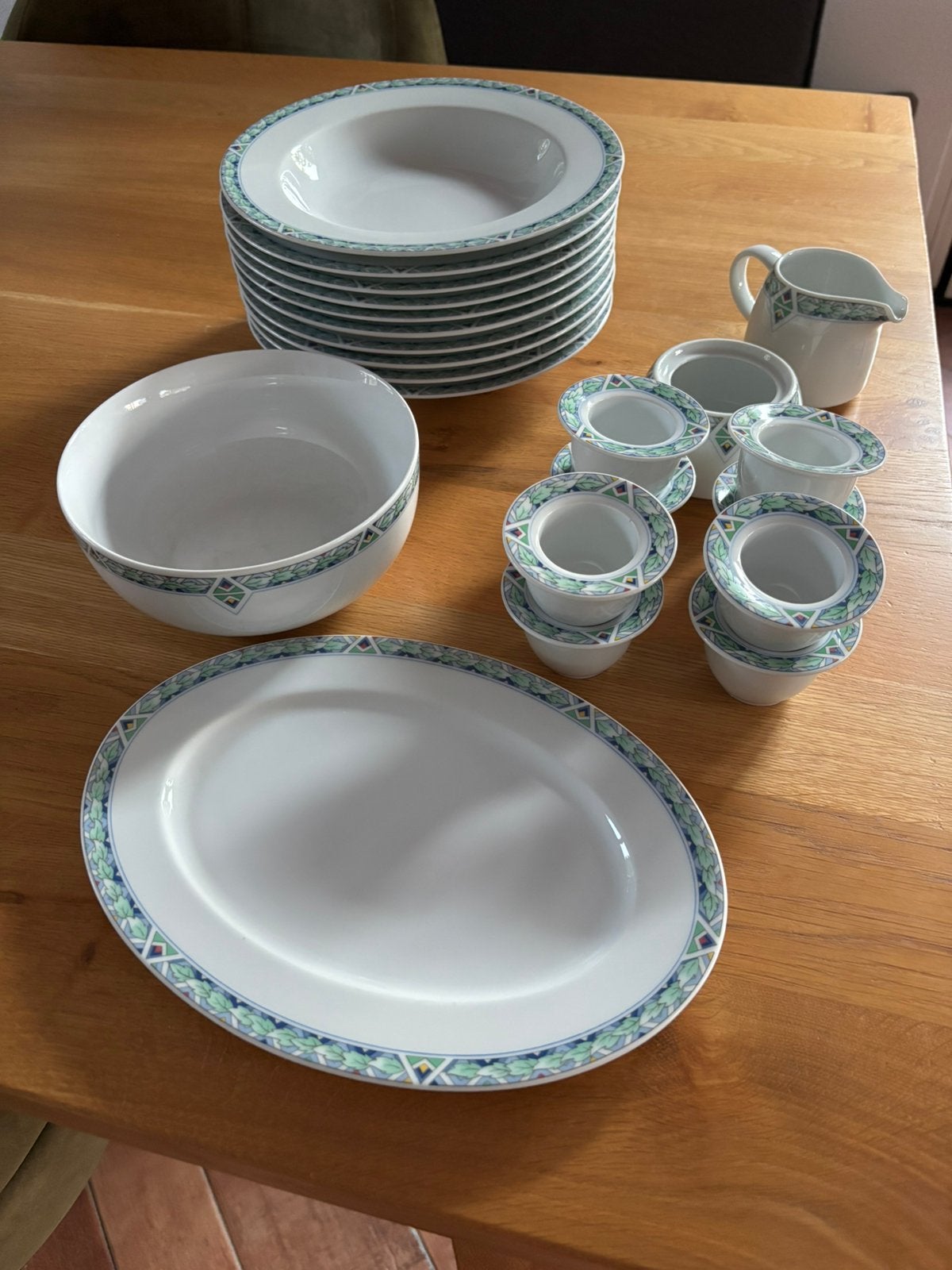 Artzberg servies AH blauwgroen randje, Ophalen, Gebruikt, Arzberg, Overige stijlen