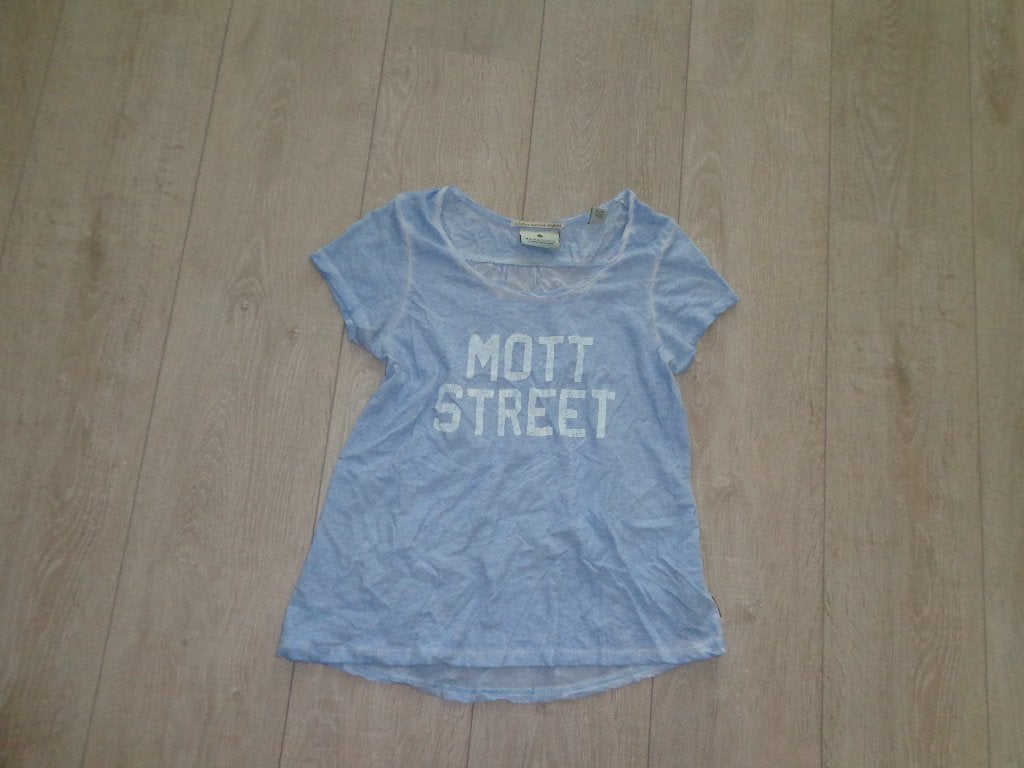 schitterende lichtblauwe damest-shirt van MAISON SCOTCH,, Blauw, Ophalen of Verzenden, Korte mouw, Maat 36 (S)