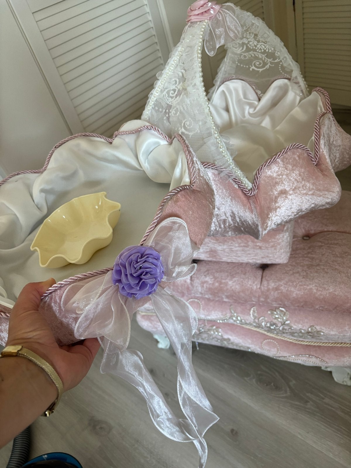 Ceyiz/bohca - Nieuwe, luxe roze fluwelen set, Ophalen, Nieuw, Roze, Klassiek