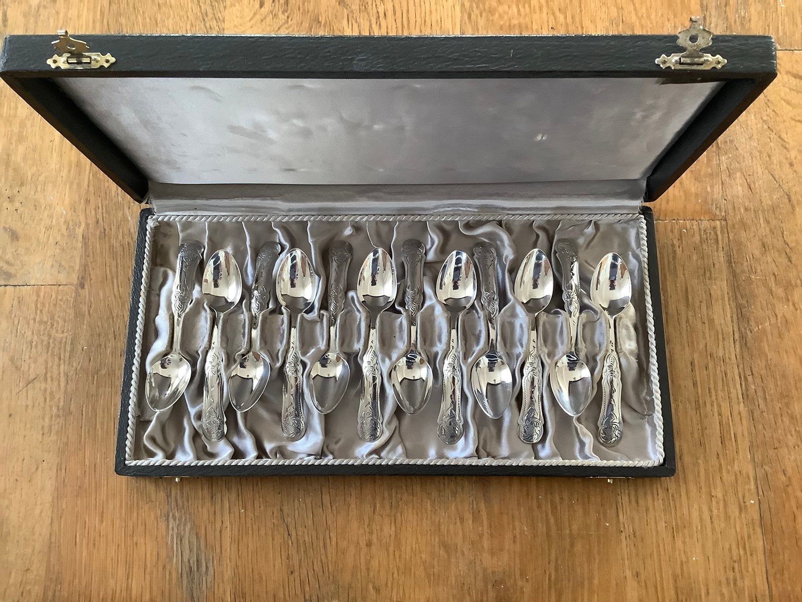 12 Vintage zilveren theelepeltjes, Antiek en Kunst, Ophalen of Verzenden, Zilver