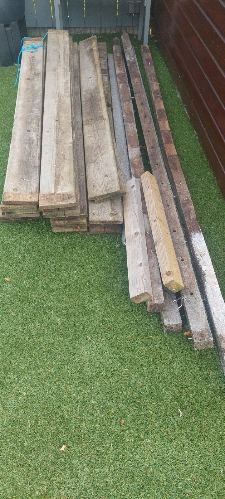 Gratis, gebruikt tuinhout, schuttingplanken en palen, Ophalen, Gebruikt, Plank