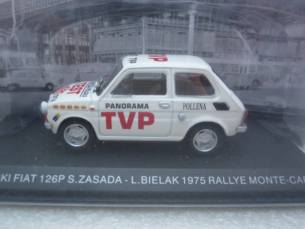 Polski Fiat 126P Rally Monte-Carlo Test 1975 1:43 Atlas, Ophalen of Verzenden, Nieuw, Auto, Overige merken