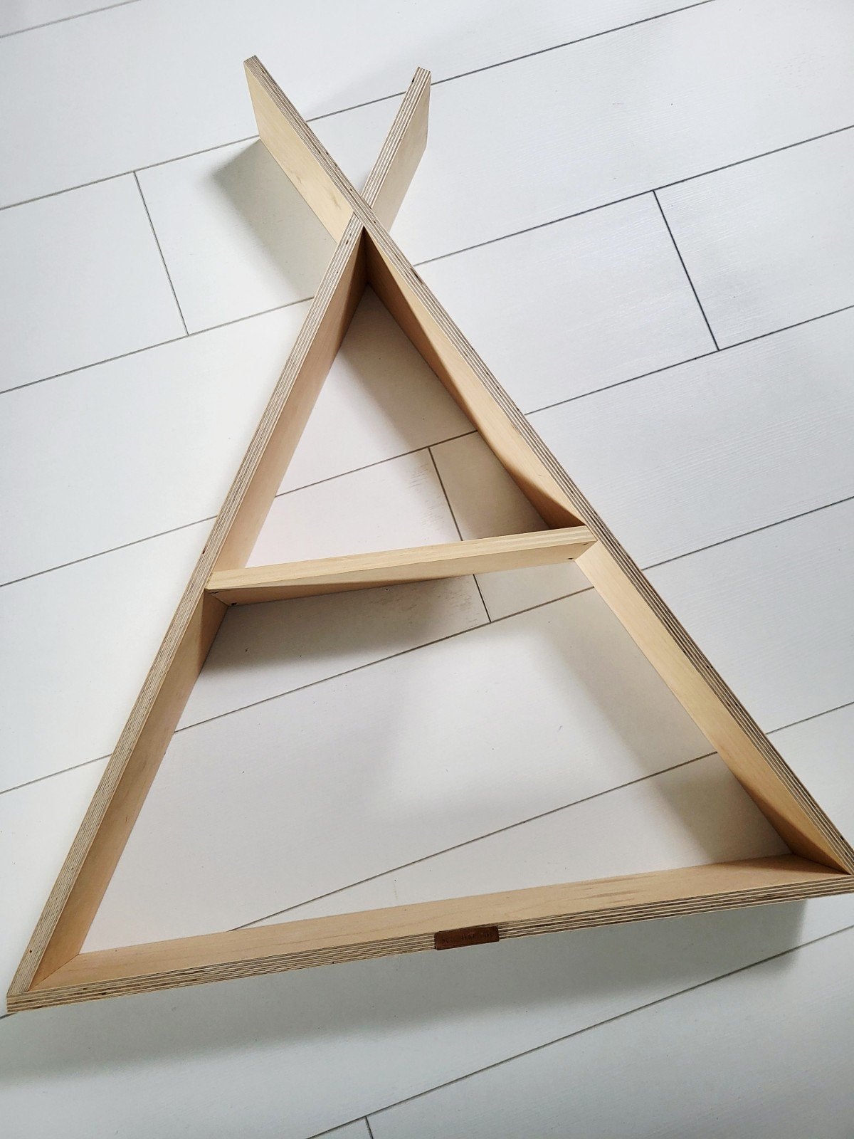 Houten Tipi Wandplank - Decoratieve Opberger, Ophalen