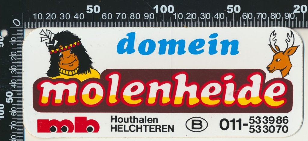 Sticker: Domein Molenheide - Houthalen - Helchteren (2), Ophalen of Verzenden, Zo goed als nieuw, Bedrijf of Vereniging