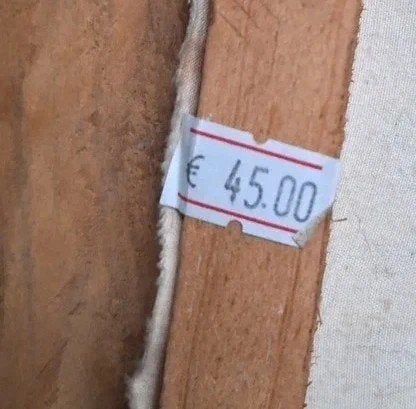 Handgeschilderd indiaan schilderij met houten lijst, Huis en Inrichting, Minder dan 50 cm, Ophalen of Verzenden, Zo goed als nieuw