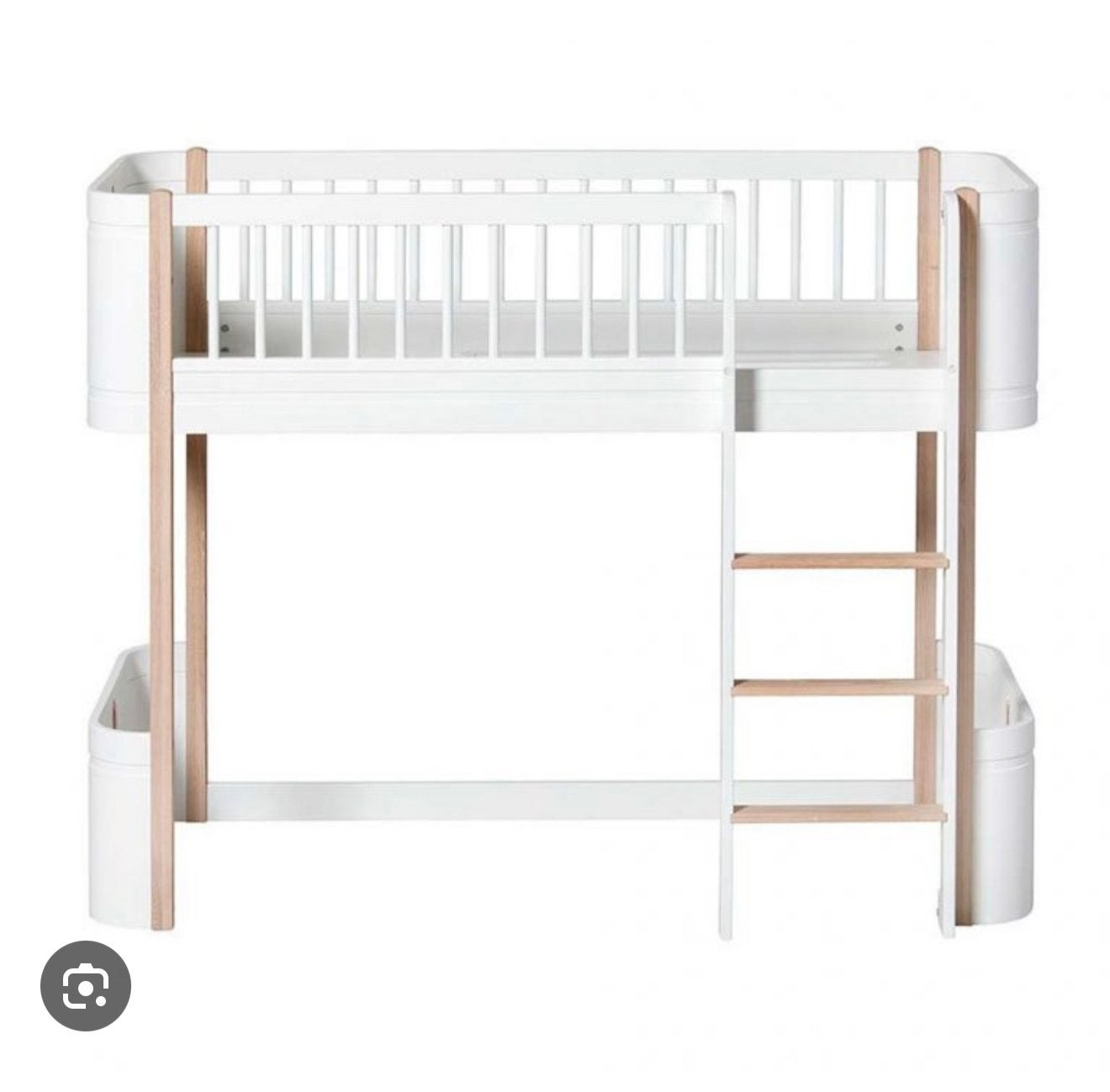 Oliver Furniture wood Bed Hoogslaper Mini Low loft + Matras, Ophalen, Gebruikt, 70 tot 85 cm, Hoogslaper of Stapelbed