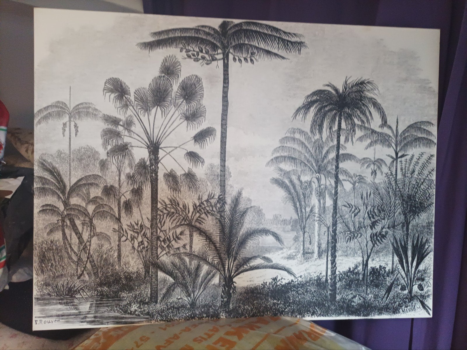 doek met botanische afbeelding, Ophalen of Verzenden, 125 cm of meer, Schilderij