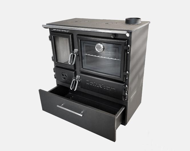 Stalen Houtkachel met oven en lade | ÇALIŞKAN Model 214 7k, Huis en Inrichting, Kachels, Niet ingevuld, Niet ingevuld, Ophalen of Verzenden