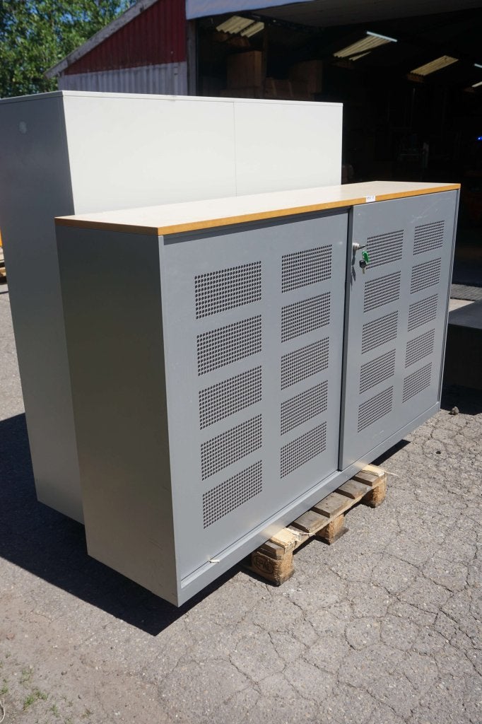 Ahrend schuifdeurkast kantoorkast dossierkast metalen kast, Gebruikt, 100 tot 150 cm, Niet ingevuld, 200 cm of meer