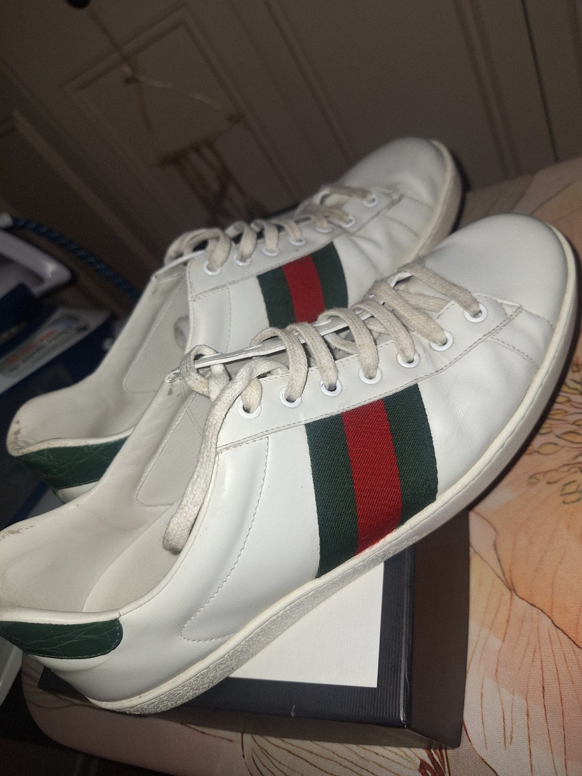 Gucci Ace Sneakers met Crocodile - Maat 43, Ophalen of Verzenden, Gedragen, Wit