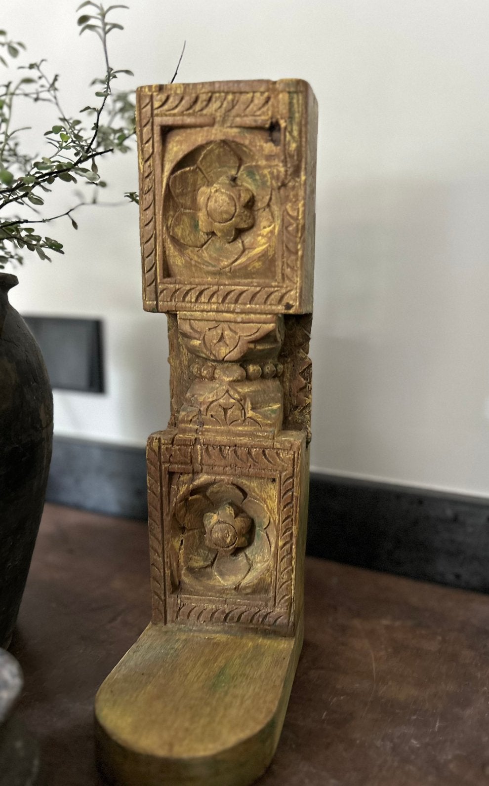 Houtgestoken console India oosters sober sleets bohemian, Ophalen of Verzenden
