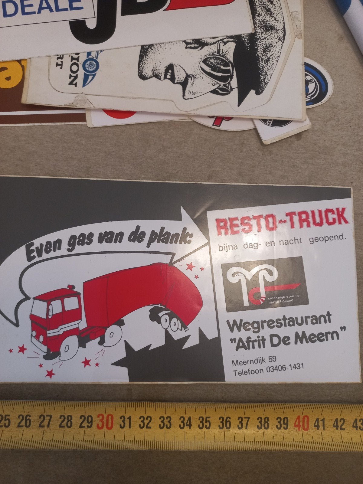 Vintage Resto-Truck Wegrestaurant sticker De Meern, Verzamelen, Ophalen of Verzenden