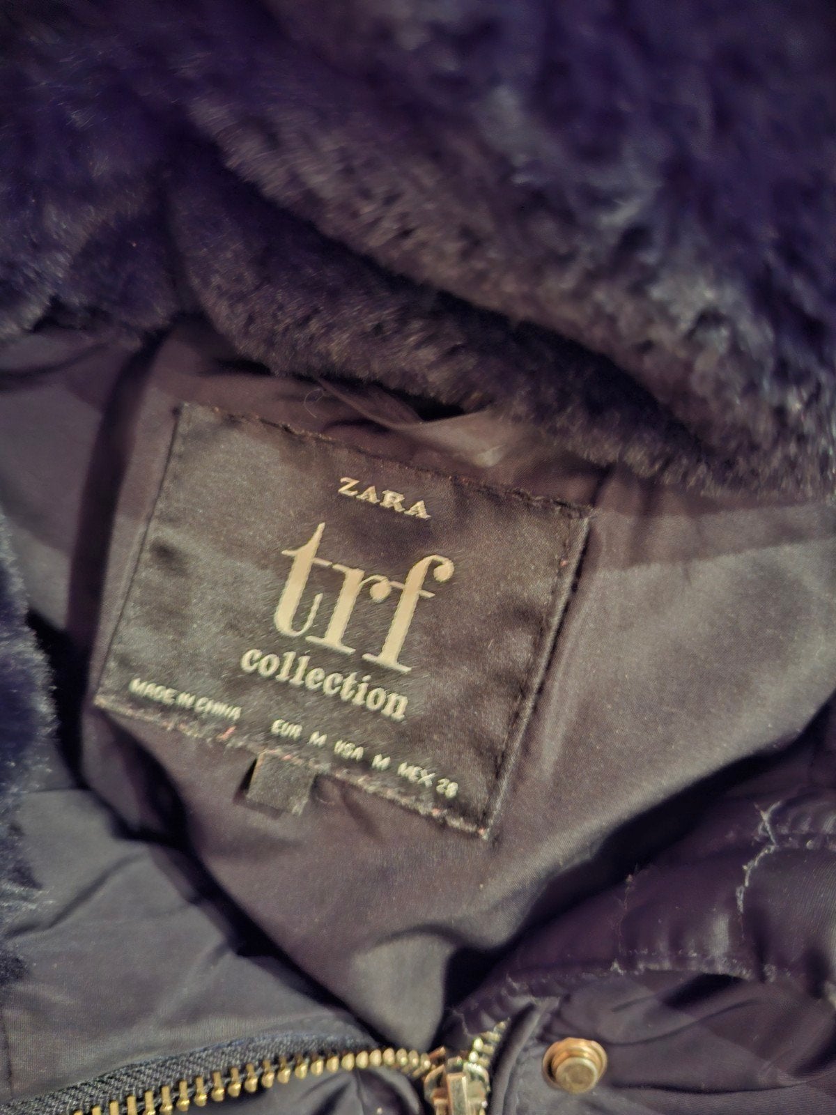 Zara TRF winterjas met bontkraag - Maat M, Maat 38/40 (M), Ophalen of Verzenden, Gedragen, Zara