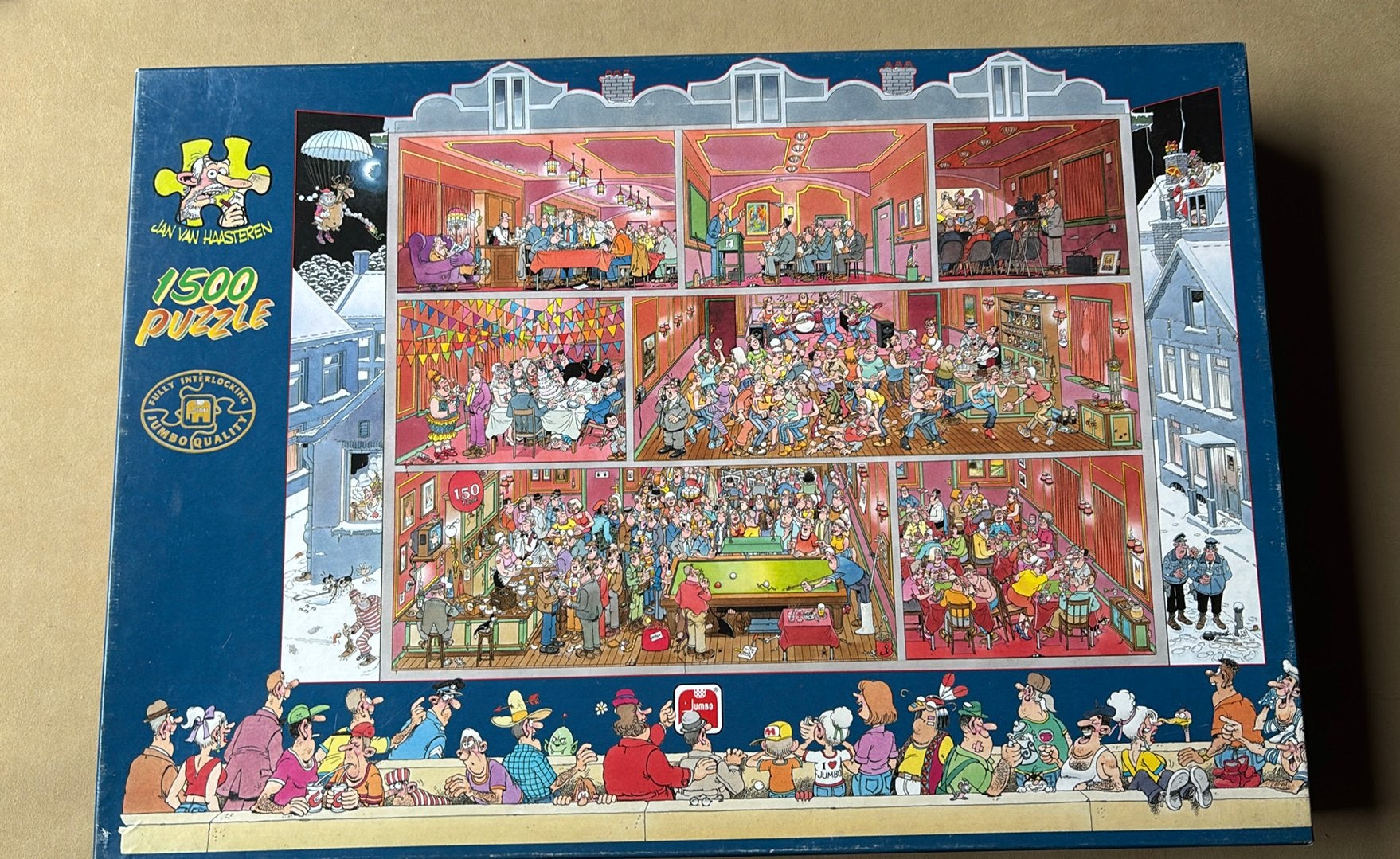 Jan van Haasteren 1500 stukjes.grand cafe contour puzzel., Hobby en Vrije tijd, Ophalen, 500 t/m 1500 stukjes, Gebruikt