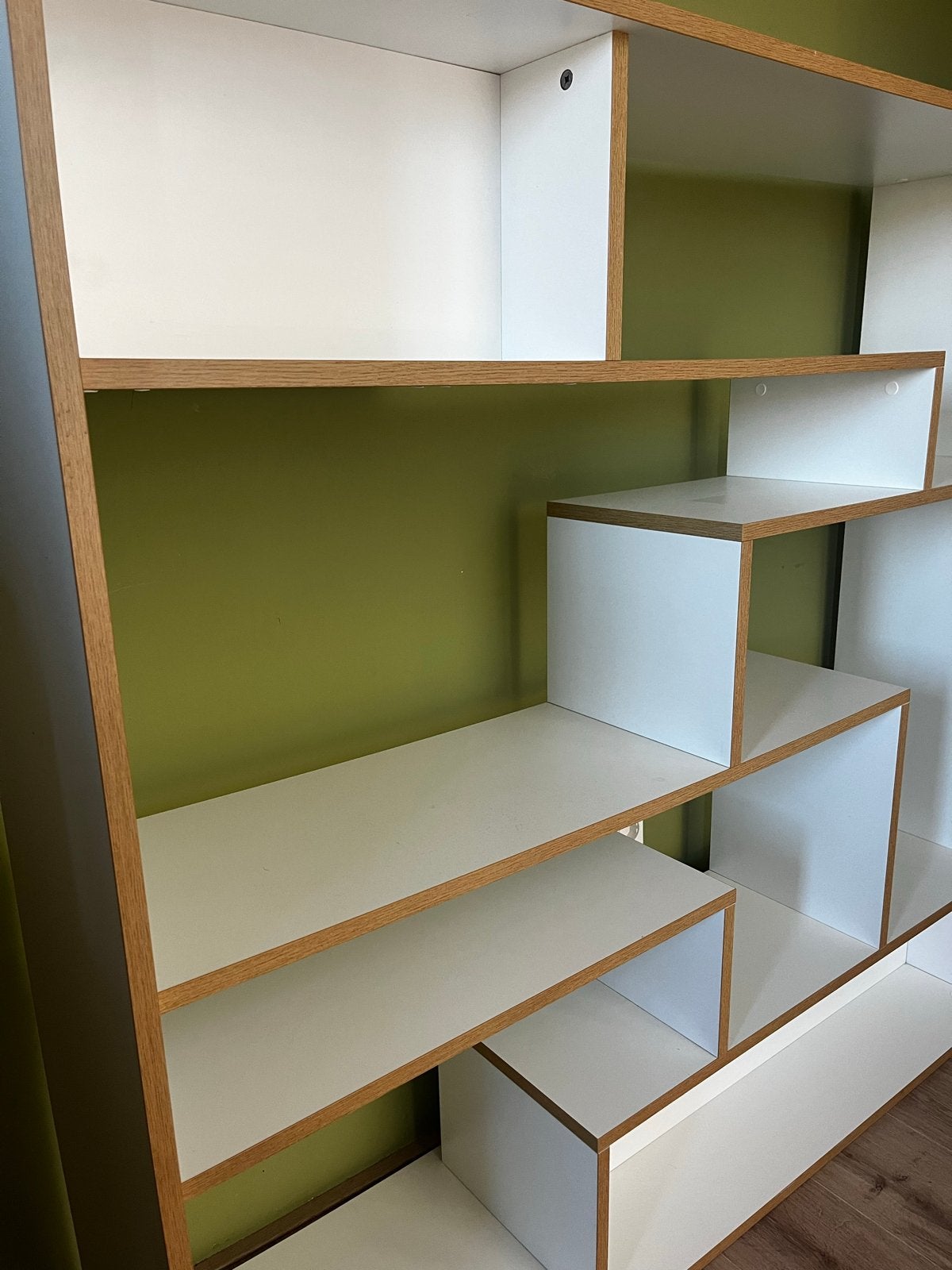 Roomdivider kast 140x135x35 cm - Wit/Hout, Huis en Inrichting, Kasten | Boekenkasten, Ophalen, Met plank(en), Gebruikt, 100 tot 150 cm