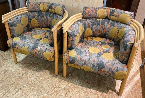 Set van 2 identieke clubs Roberti Rattan Italy, Ophalen, Eenpersoons, 75 tot 100 cm, Zo goed als nieuw