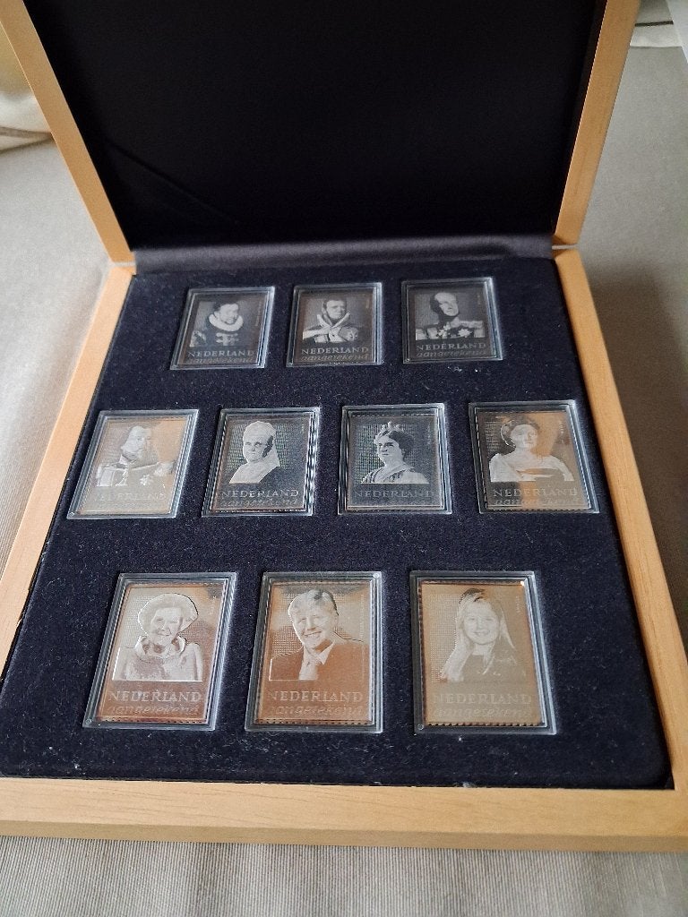 Zilveren postzegel set ‘Koningen en Koninginnen’, Postzegels en Munten, Ophalen of Verzenden, Na 1940, Postfris