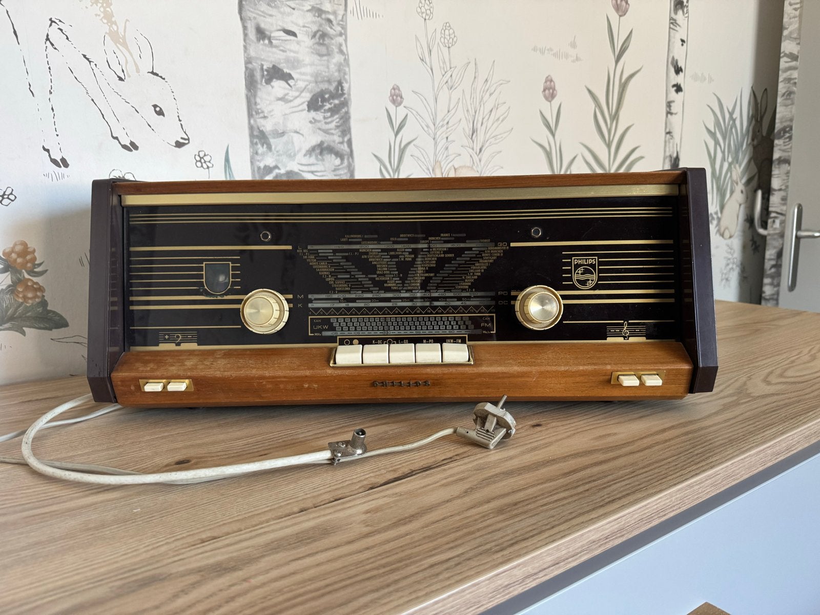 Vintage Philips buizenradio - werkend, Ophalen, Gebruikt, Radio