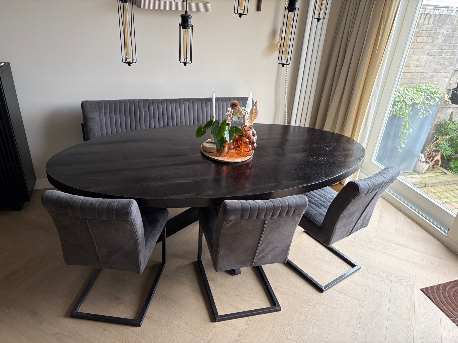 Complete eetkamer set, Ophalen, Rond, 200 cm of meer, 50 tot 100 cm