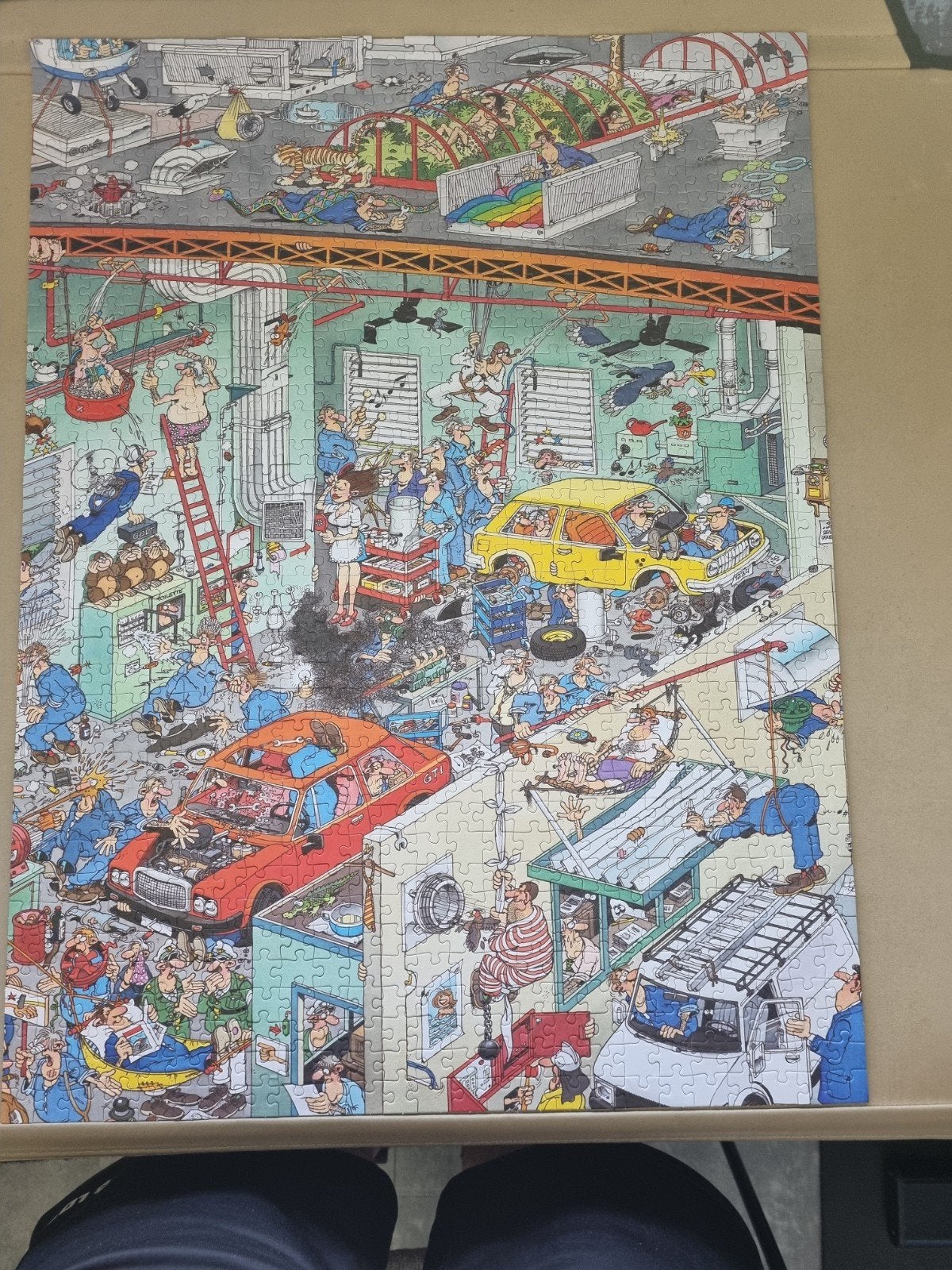 Jan v Haasteren puzzel Cars in the Make 950.stukjes, Hobby en Vrije tijd, Ophalen, 500 t/m 1500 stukjes, Zo goed als nieuw, Legpuzzel