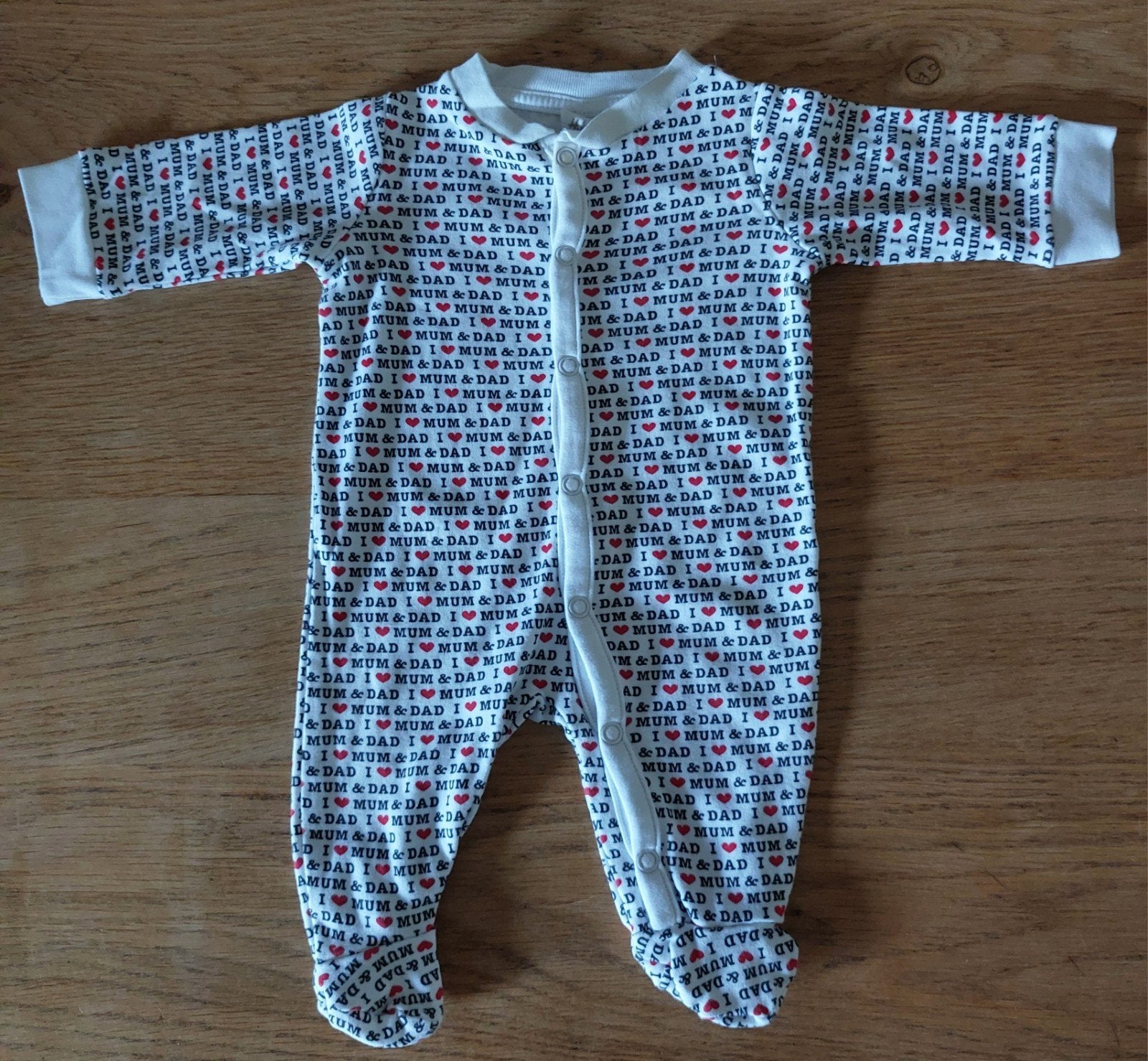 H&M pakje 'I love Mum & Dad' - Maat 50, Kinderen en Baby's, Babykleding | Maat 50, Ophalen, H&M, Zo goed als nieuw, Pakje