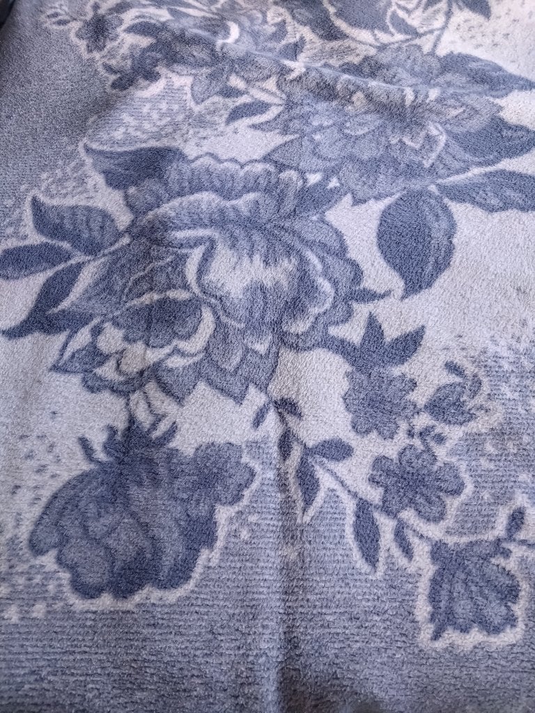 Dralon polyester deken XL 210 x 230 blauw wit, Ophalen, Gebruikt