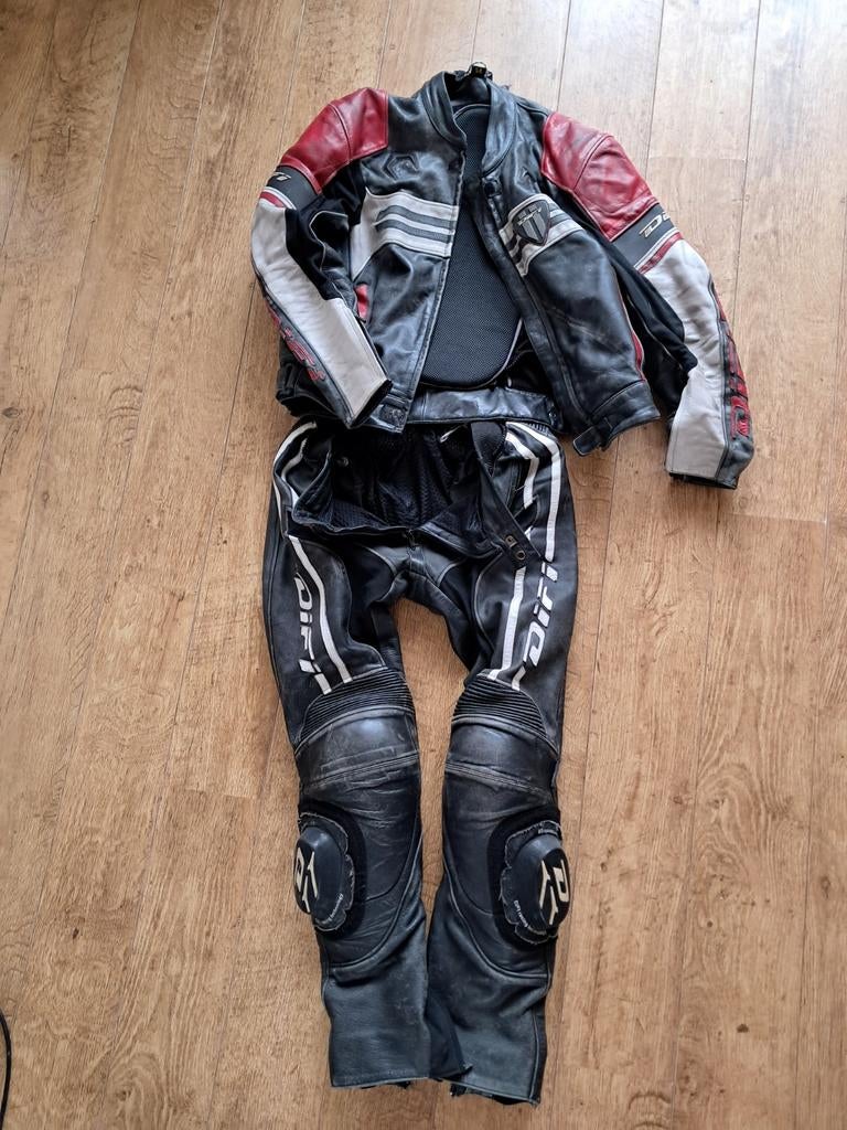DiFi motorpak leer met bescherming - jas 54, broek 52, Motoren, Kleding | Motorkleding, Combipak, Dames, Difi, Ophalen of Verzenden