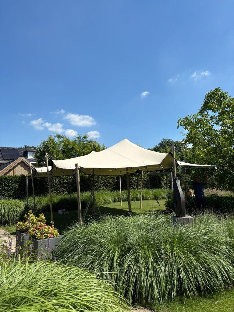 Complete stretchtent huren | Tent + vloer + verlichting, Verzenden, Zo goed als nieuw, Verjaardag