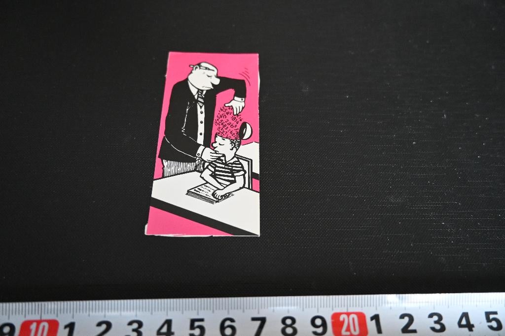 sticker strip school  leraar leerling hersens, Ophalen, Zo goed als nieuw
