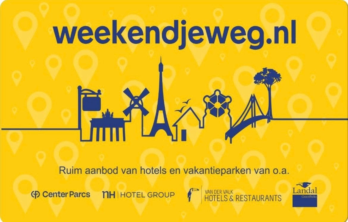 Weekendjeweg cadeaukaart €50, Eén persoon, Cadeaubon