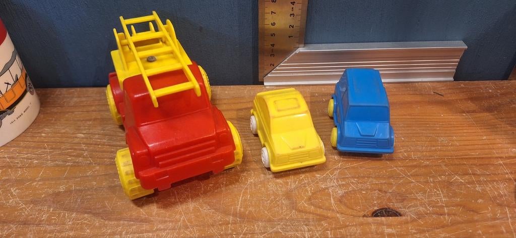 Vintage Plasto Plastic auto's Set van 3 (10526), Hobby en Vrije tijd, Finland, Auto, Plasto, .