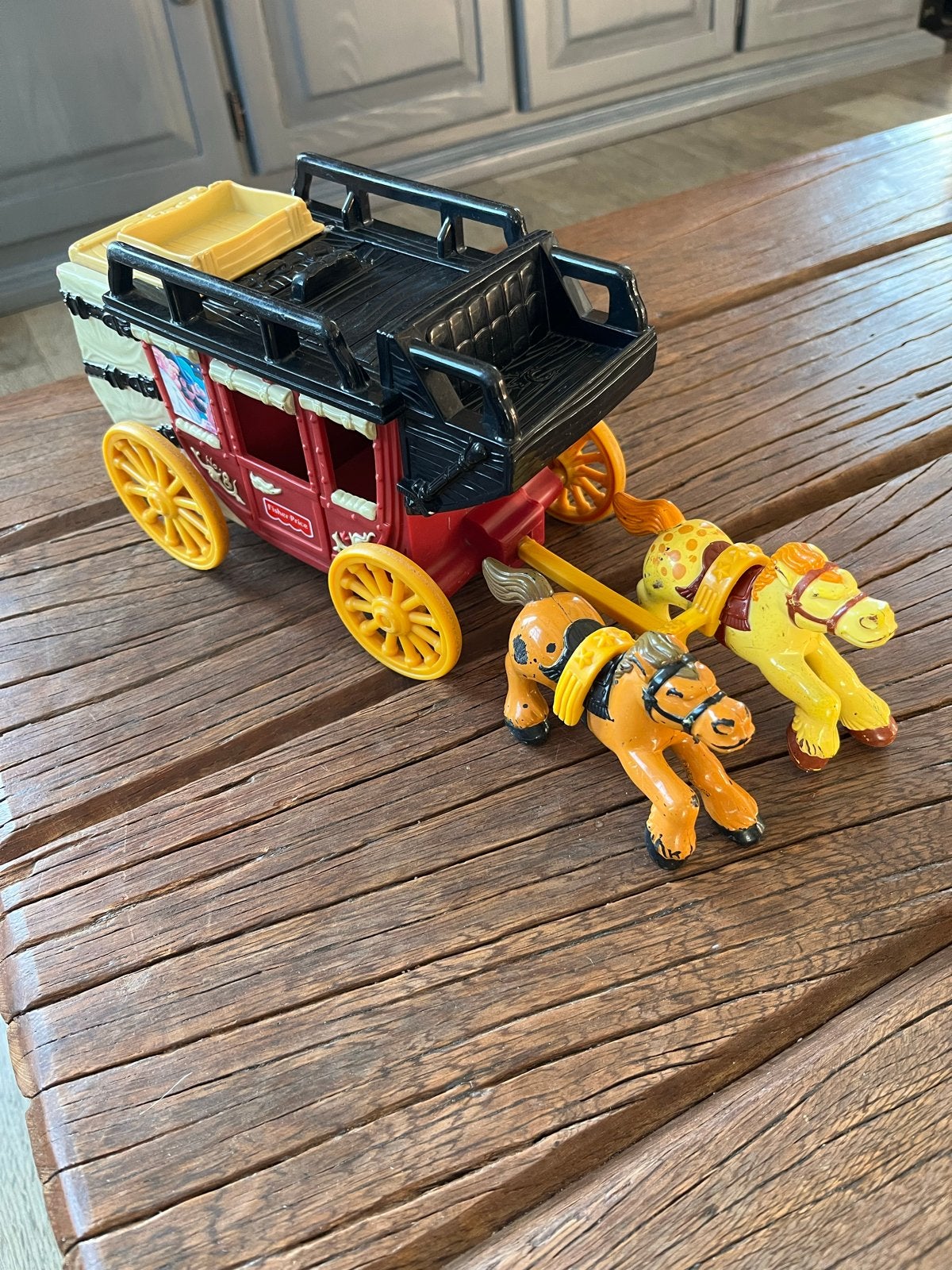Vintage Fisher Price Western speelset met koets en figuren, Ophalen, Gebruikt, Speelset