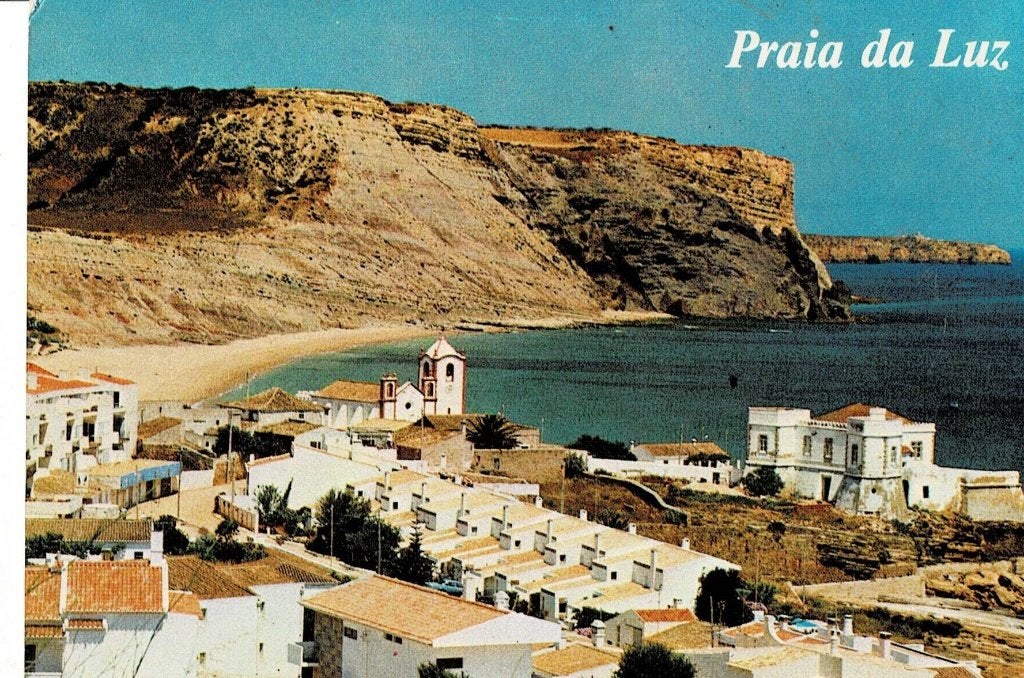 Vintage Ansichtkaart Praia da Luz, Portugal, Verzenden, 1960 tot 1980, Gelopen, Overig Europa