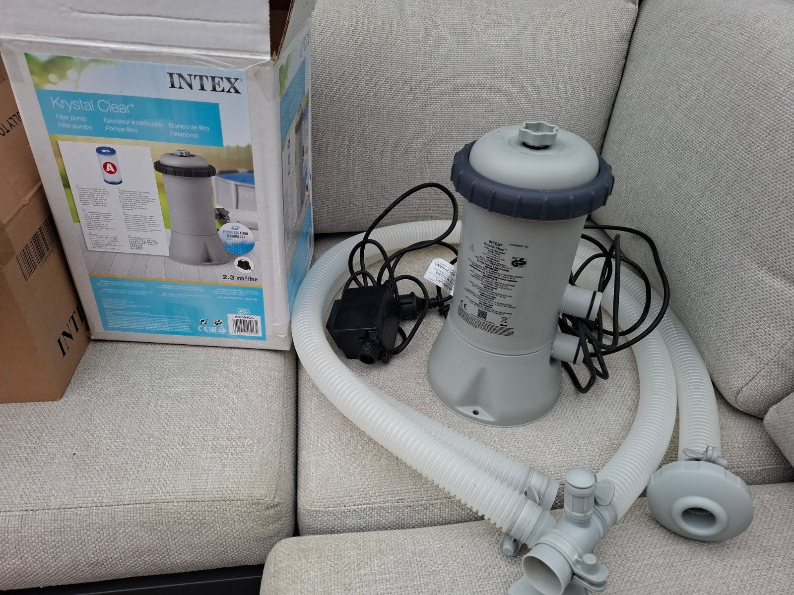 Intex Krystal Clear filterpomp 2.3 m³/uur, Ophalen of Verzenden, Zo goed als nieuw, Zwembadpomp