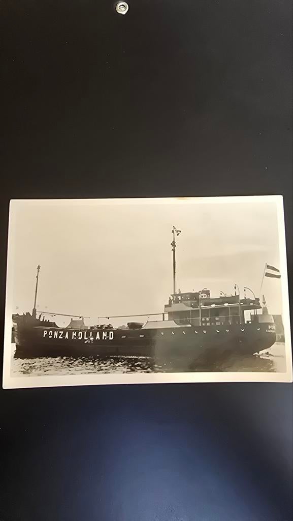 Zeldzame foto M.S. PONZA Holland, Zaandam Scheepsbouw, Ophalen of Verzenden, Zo goed als nieuw, Kaart, Foto of Prent