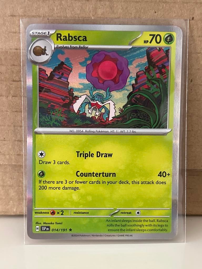 Pokémon kaart Rabsca 014/191, Verzenden, Zo goed als nieuw, Losse kaart, Foil