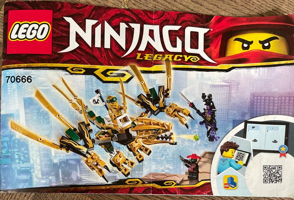 LEGO Ninjago Legacy Gouden Draak 70666 met minifiguren, Lego, Ophalen of Verzenden, Zo goed als nieuw, Compleet