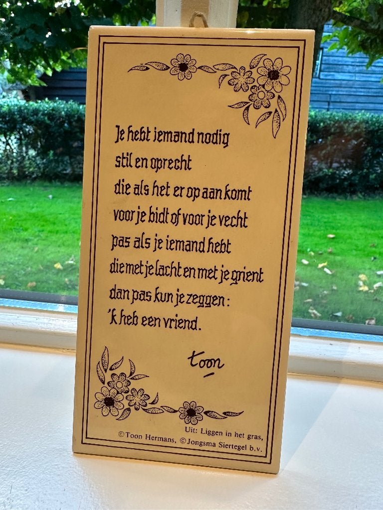 Tegeltje met gedicht Toon Hermans, Ophalen of Verzenden