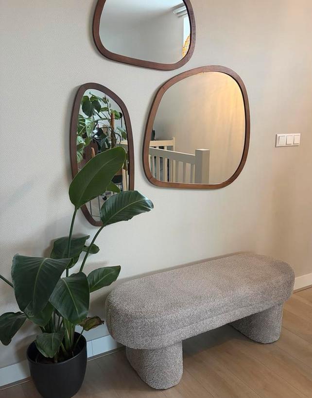 By Boo Rama Hocker Taupe 120 cm – Bouclé Poef / Bankje, Ophalen, 100 tot 125 cm, 100 tot 125 cm, Stof