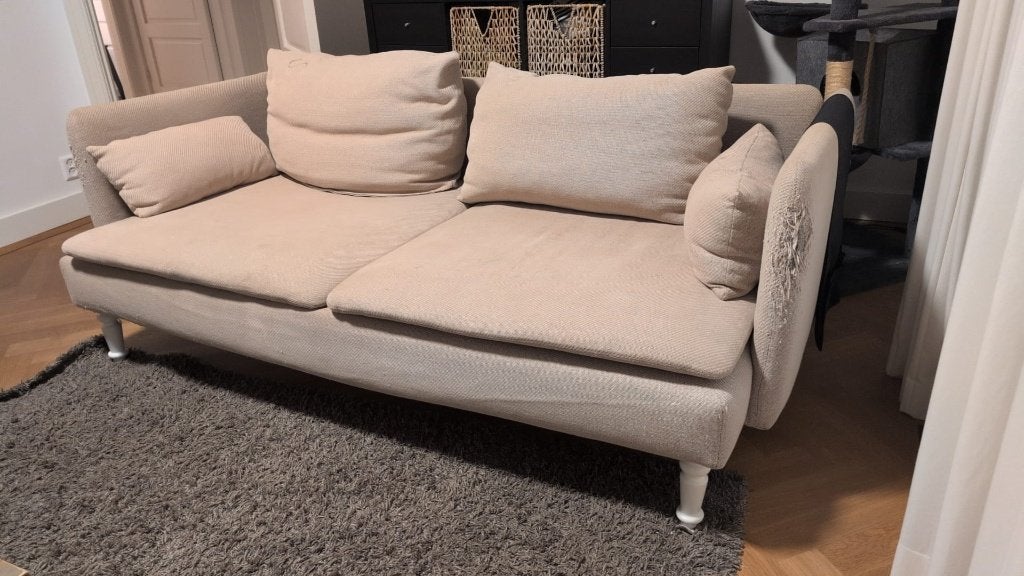 IKEA SÖDERHAMN 3-zitsbank – Samsta donkergrijs, Gebruikt, Hout, Driepersoons, 75 tot 100 cm