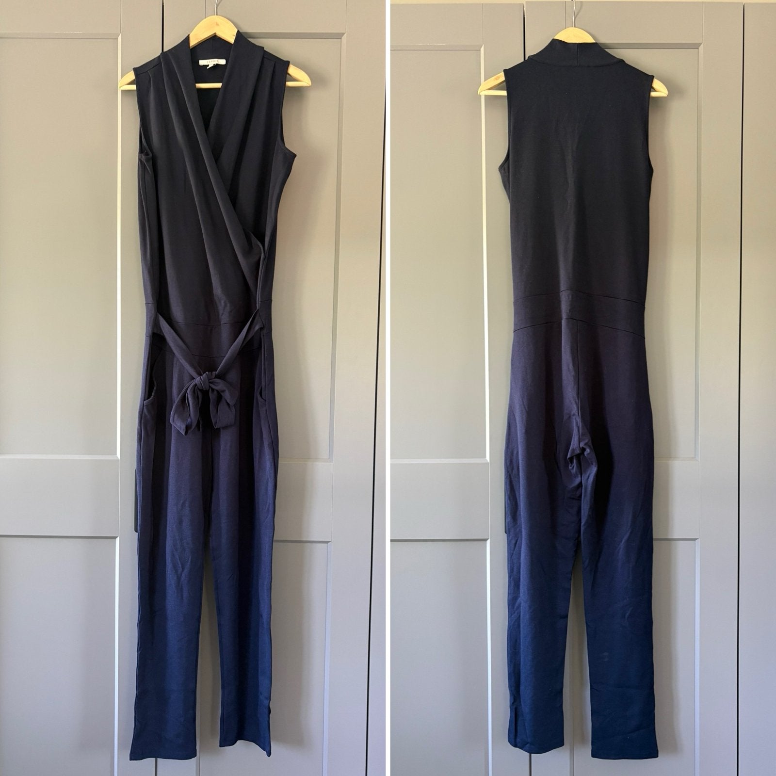 Esprit zwangerschaps jumpsuit donkerblauw maat M, Kleding | Dames, Jumpsuits, Ophalen of Verzenden, Zo goed als nieuw, Maat 38/40 (M)