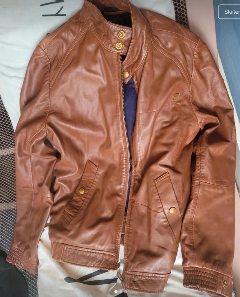 Mooie Gstar jas echt leer maat M, Ophalen of Verzenden, Zo goed als nieuw