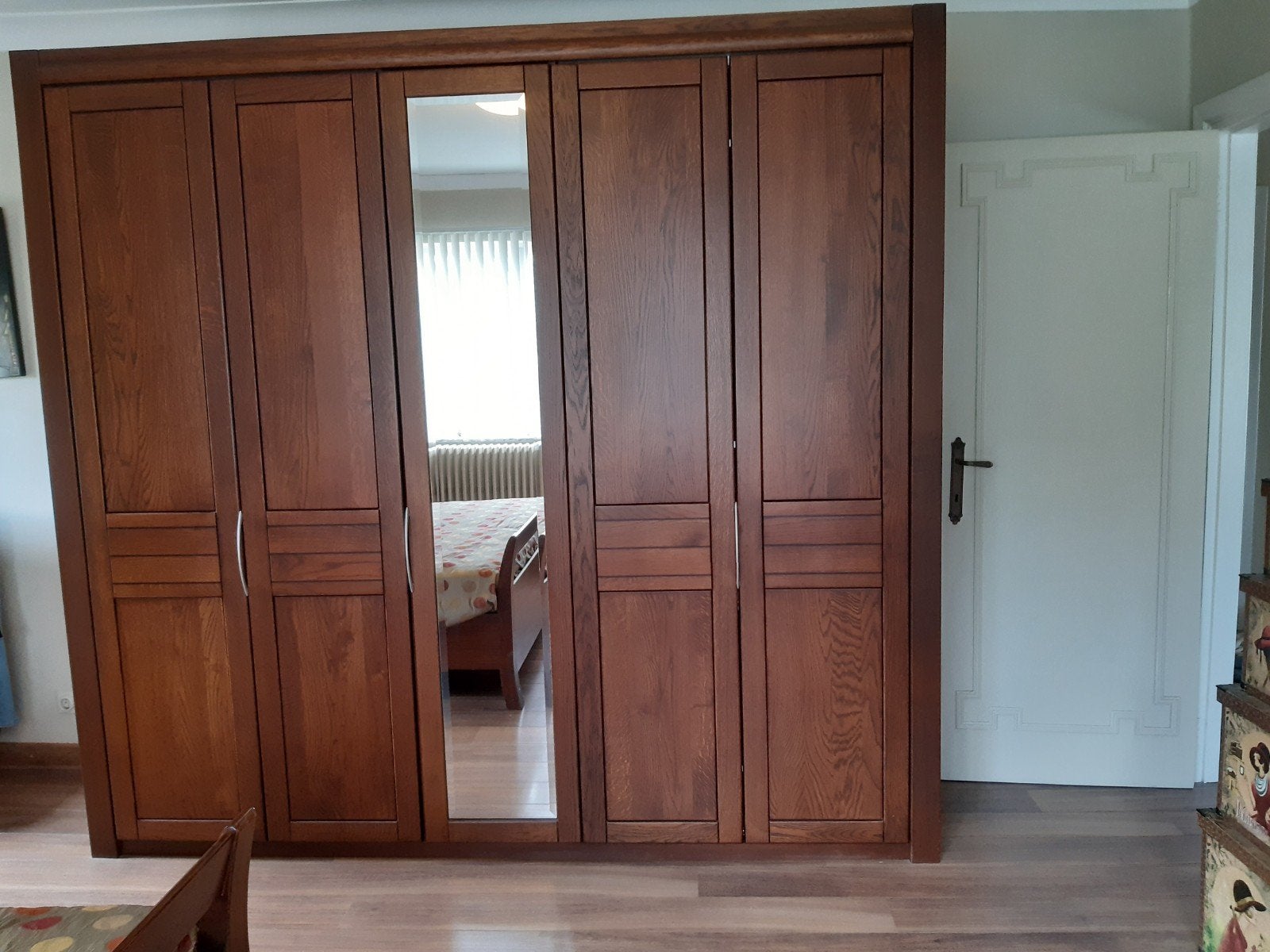 5 deurs kleerkast met spiegel en commode., Ophalen, Tweepersoons
